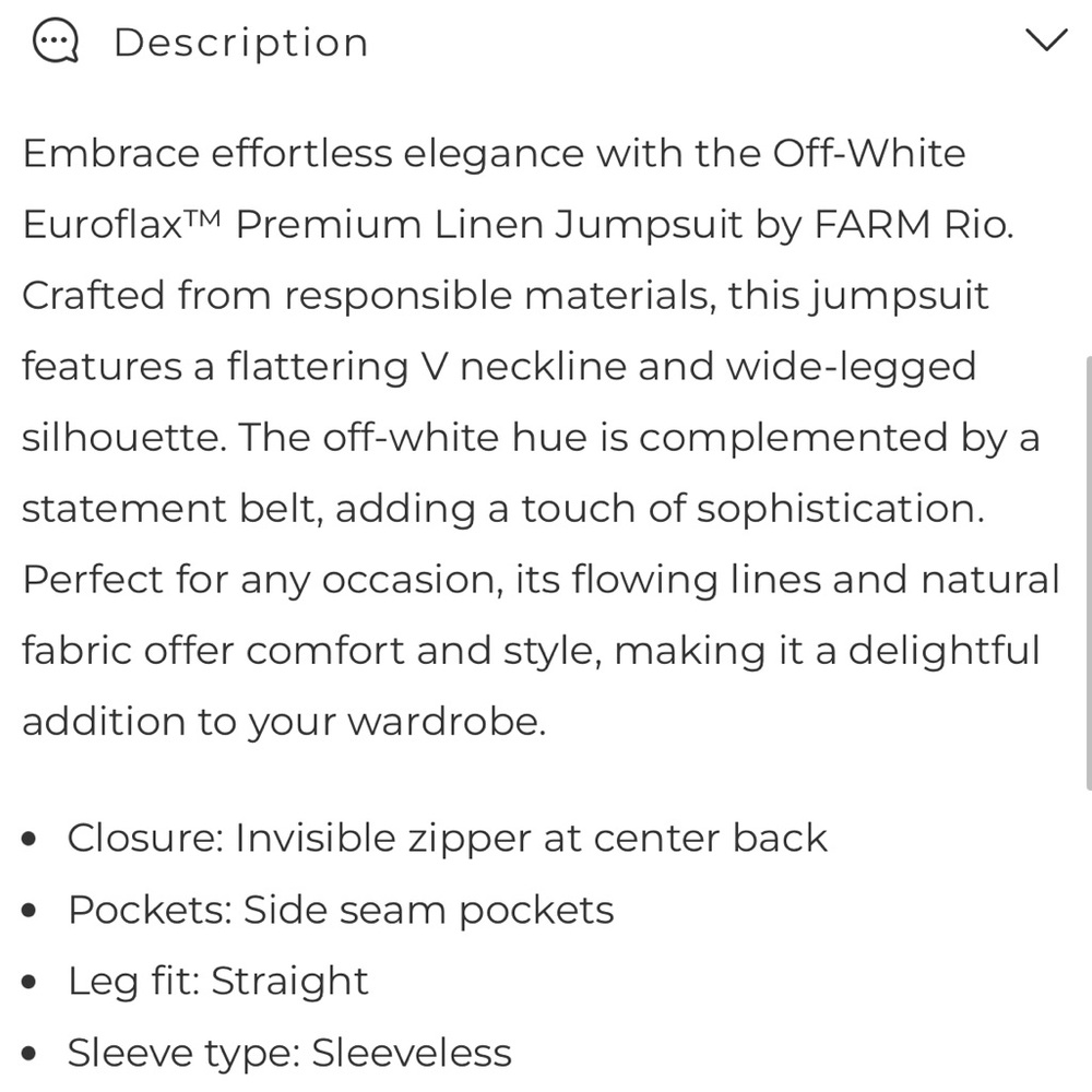 NWT Farm Rio Jumpsuit with Belt - Picture 6 of 8